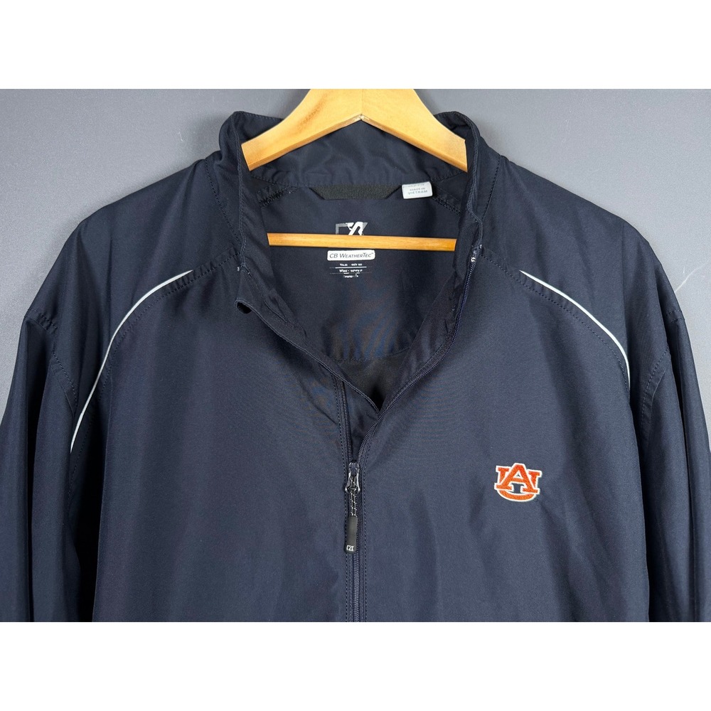 Cutter & Buck Auburn Tigers WeatherTec Navy Blue Quarter Zip Windbreaker Mens XL
